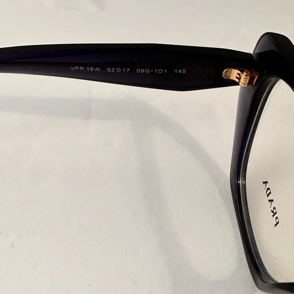 💯- New- Authentic Prada PR18WV 08Q101 Eyeglasses Dark Blue Crystal Cat E…